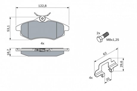 Тормозные колодки bosch 0 986 494 262