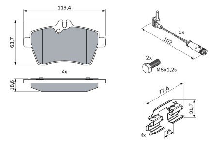 Тормозные колодки bosch 0 986 494 290