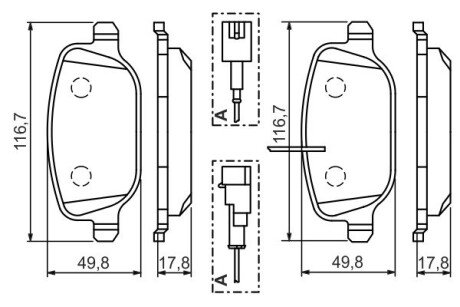 Тормозные колодки bosch 0986494466