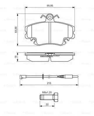 Тормозные колодки bosch 0986494522