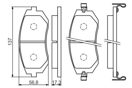 Тормозні (гальмівні) колодки bosch 0986494558