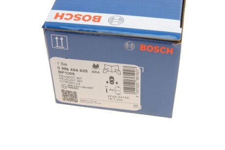 Тормозні (гальмівні) колодки bosch 0 986 494 605