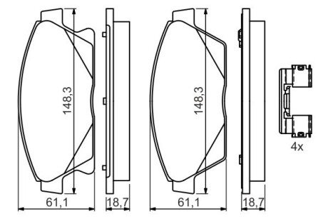 Тормозные колодки bosch 0986494657