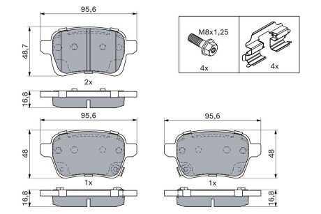 Тормозні (гальмівні) колодки bosch 0 986 494 747