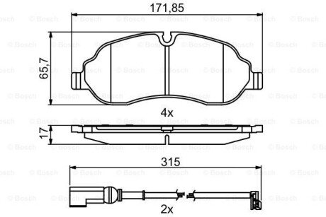 Тормозные колодки bosch 0986494845 на Форд Кастом