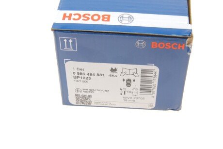 Тормозные колодки bosch 0 986 494 881