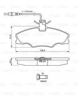 Передние тормозные колодки bosch 0986424227