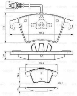 Передні тормозні (гальмівні) колодки bosch 0986494164