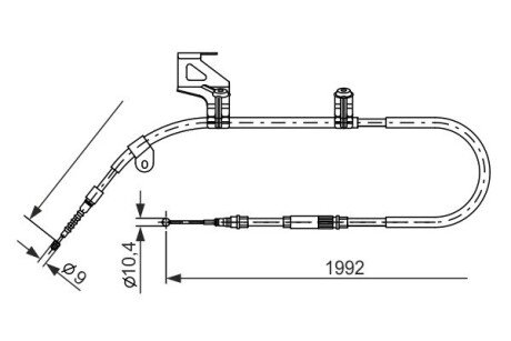 Трос ручного гальма bosch 1987477244