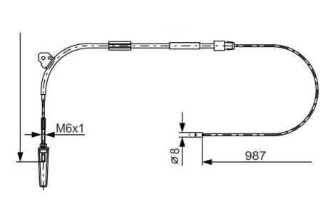 Трос ручного гальма bosch 1987477960 на Мерседес W168 (а160)