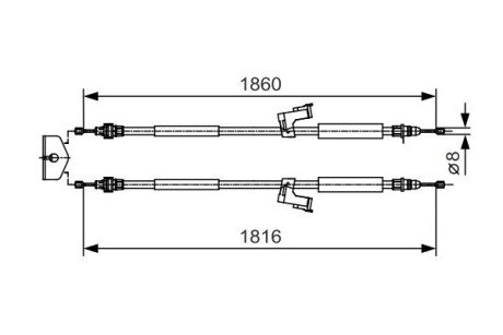 Трос ручного гальма bosch 1987482019