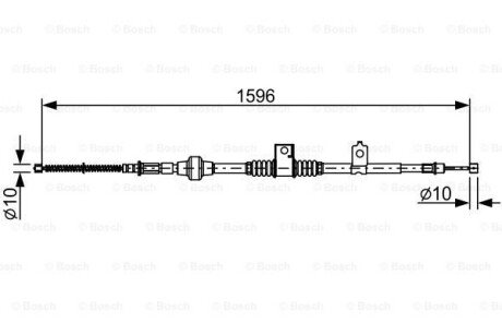 Трос ручного гальма bosch 1987482520 на Митсубиси Лансер 10