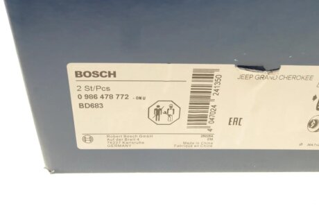 Вентильований гальмівний диск bosch 0986478772