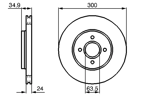 Вентильований гальмівний диск Bosch 0986479048 (фото 1)