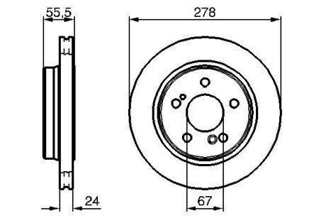 Вентилируемый тормозной диск bosch 0986479133 на Мерседес W124