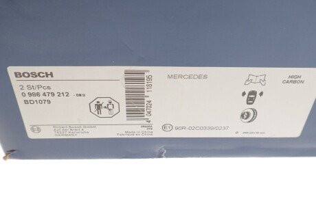 Вентильований гальмівний диск bosch 0986479212