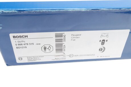 Вентилируемый тормозной диск bosch 0986479315
