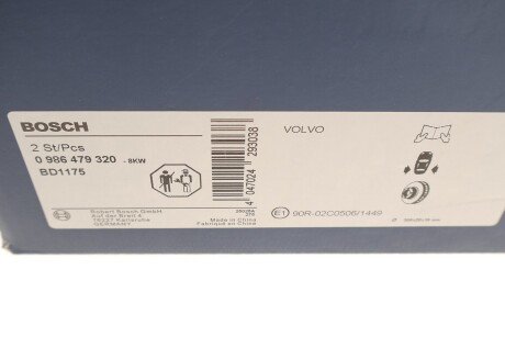 Вентильований гальмівний диск bosch 0986479320