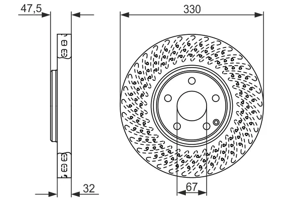 Вентилируемый тормозной диск bosch 0986479334