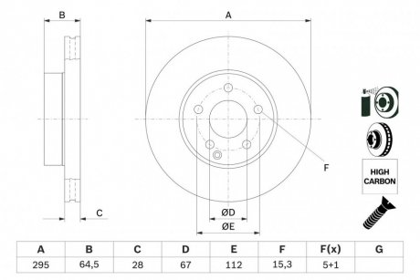 Вентилируемый тормозной диск bosch 0986479407