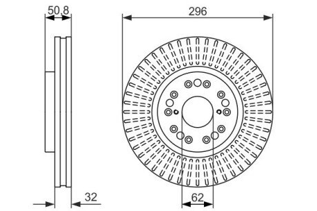 Вентильований гальмівний диск bosch 0986479485 на Лексус Is