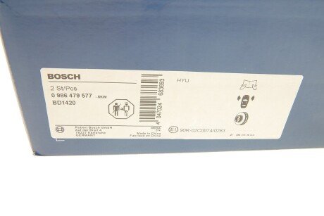 Вентильований гальмівний диск bosch 0 986 479 577