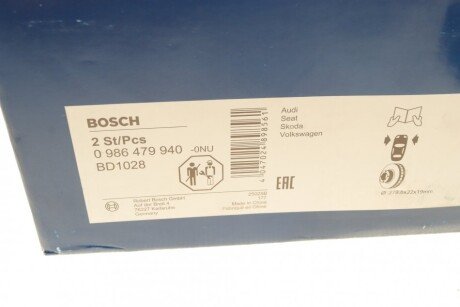 Вентилируемый тормозной диск bosch 0986479940