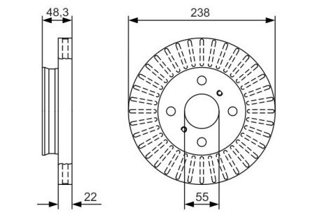 Вентильований гальмівний диск bosch 0986479A63