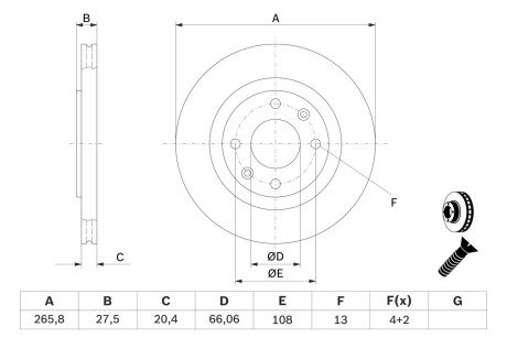 Вентильований гальмівний диск bosch 0 986 479 B27