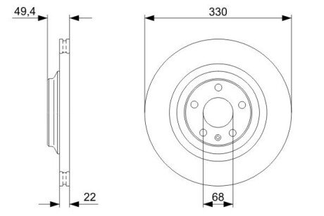 Вентильований гальмівний диск bosch 0986479C64