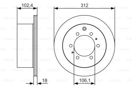 Вентилируемый тормозной диск bosch 0986479R57