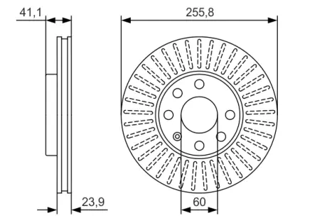 Вентильований гальмівний диск Bosch 0986479R76