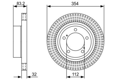 Вентильований гальмівний диск bosch 0986479V50 на Лексус Lx570