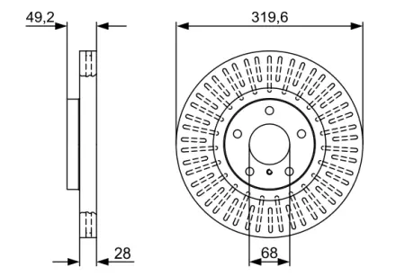 Вентильований гальмівний диск Bosch ""0986479V60"