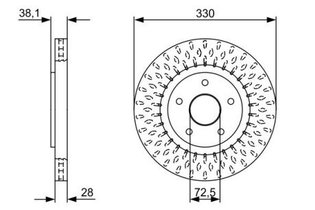 Вентильований гальмівний диск bosch 0986479V85