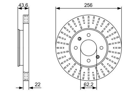 Вентильований гальмівний диск bosch 0986479V96