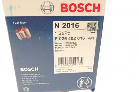 Воздушный фильтр bosch F026402016