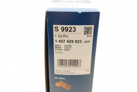 Повітряний фільтр двигуна bosch 1457429923