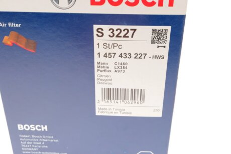 Воздушный фильтр двигателя bosch 1457433227