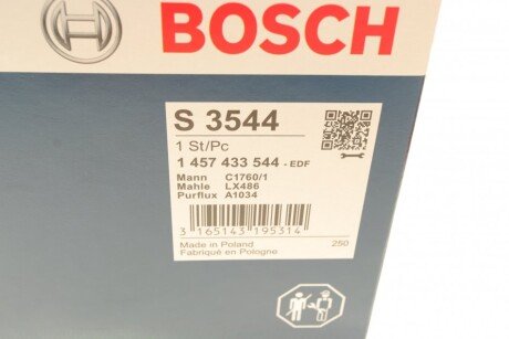 Повітряний фільтр двигуна bosch 1 457 433 544