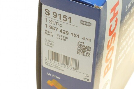 Воздушный фильтр двигателя bosch 1987429151