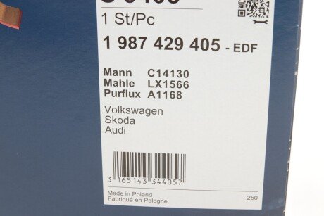 Воздушный фильтр двигателя bosch 1987429405