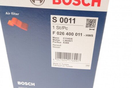 Воздушный фильтр двигателя bosch F026400011
