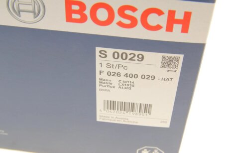 Повітряний фільтр двигуна bosch F026400029