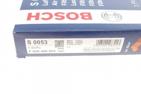 Повітряний фільтр двигуна bosch F026400053