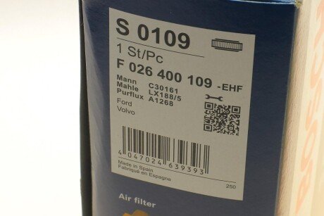 Воздушный фильтр двигателя bosch F026400109