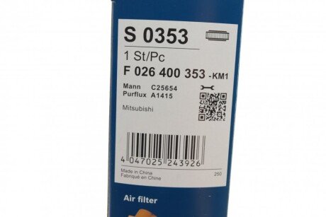 Воздушный фильтр двигателя bosch F026400353