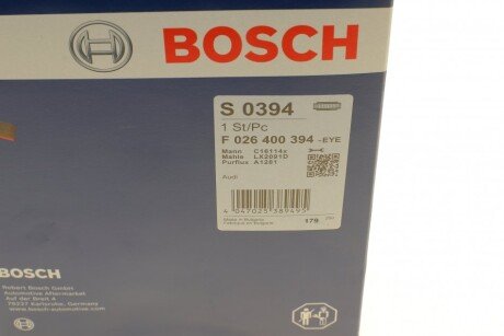 Воздушный фильтр двигателя bosch F026400394