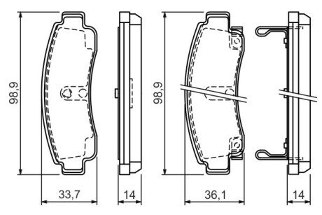 Задние тормозные колодки bosch 0986424299 на Ниссан Sunny n14 (н14)