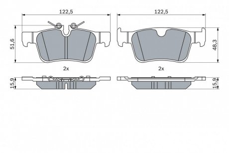 Задние тормозные колодки bosch 0986424802